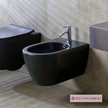 SCARABEO MOON CLEAN FLUSH ΚΡΕΜΑΣΤΟ ΜΠΙΝΤΕ, ARDESIA (Μαύρο Ματ), 5521-401
