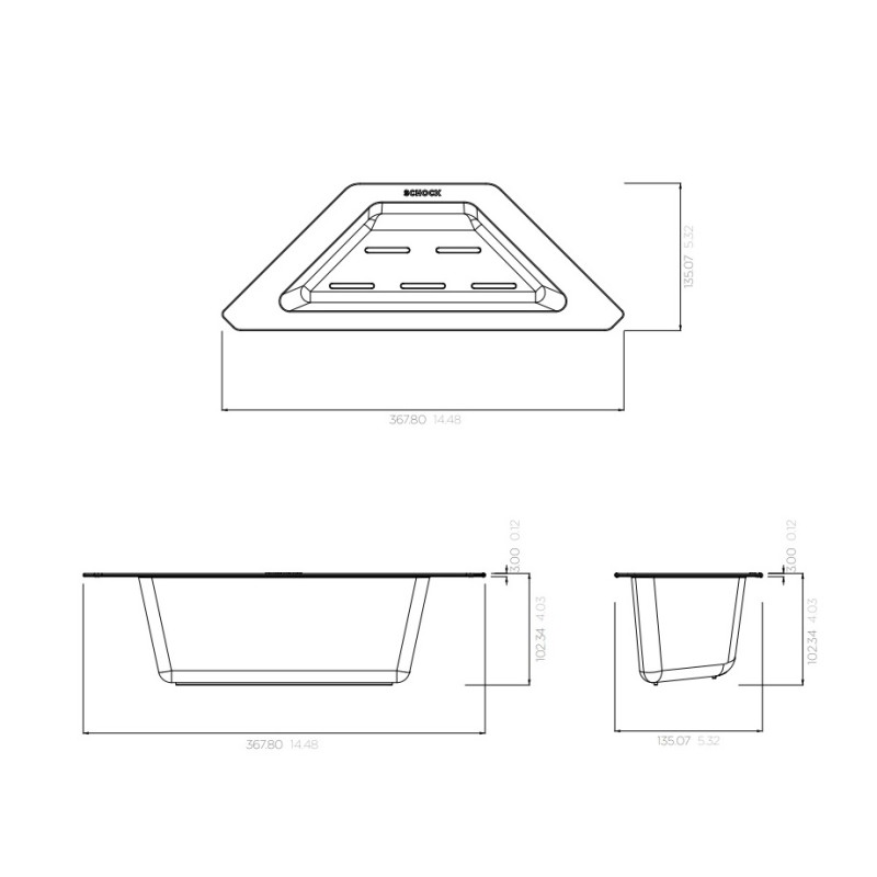 SCHOCK, ΜΠΩΛ ΓΩΝΙΑΚΟ ΚΡΕΜΑΣΤΟ ΑΝΘΡΑΚΙ ABS, 36.7x13.5 CM, MΑΥΡΟ, 629733