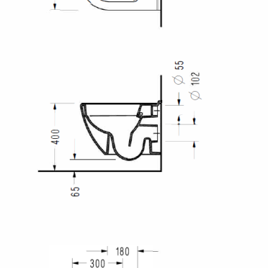 SEREL SMART SM 36B, ΚΡΕΜΑΣΤΗ ΛΕΚΑΝΗ/ΜΠΙΝΤΕ, ΚΑΛΥΜΜΑ SLIM SOFT CLOSE, RIMLESS, 48.5 CM, SM 36B00SC-300
