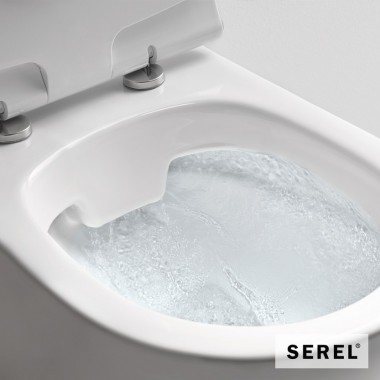 SEREL SMART SM 56, ΚΡΕΜΑΣΤΗ ΛΕΚΑΝΗ, ΚΑΛΥΜΜΑ SLIM SOFT CLOSE, RIMLESS, 52 CM, SM 5600SC-300
