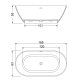 SIRENE CUSCO SOLID SURFACE, ΜΠΑΝΙΕΡΑ ΕΛΕΥΘΕΡΗΣ ΤΟΠΟΘΕΤΗΣΗΣ, 2 ΔΙΑΣΤΑΣΕΙΣ, WHITE MATT SOLID SURFACE, CUS16585-301