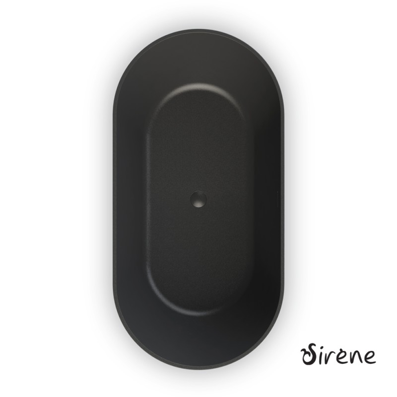 SIRENE CUSCO, ΜΠΑΝΙΕΡΑ ΕΛΕΥΘΕΡΗΣ ΤΟΠΟΘΕΤΗΣΗΣ, 165x85 CM, BLACK MATT CAST MARBLE, CUS16585-401