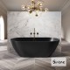 SIRENE CUSCO, ΜΠΑΝΙΕΡΑ ΕΛΕΥΘΕΡΗΣ ΤΟΠΟΘΕΤΗΣΗΣ, 165x85 CM, BLACK MATT CAST MARBLE, CUS16585-401