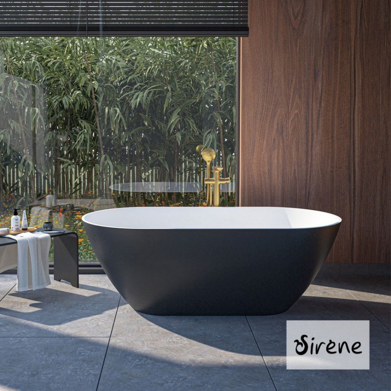SIRENE CUSCO SOLID SURFACE, ΜΠΑΝΙΕΡΑ ΕΛΕΥΘΕΡΗΣ ΤΟΠΟΘΕΤΗΣΗΣ, BLACK/WHITE MATT SOLID SURFACE, CUS16585-401301 