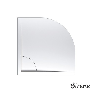 SIRENE FLOW ΗΜΙΚΥΚΛΙΚΗ ΑΚΡΥΛΙΚΗ ΝΤΟΥΖΙΕΡΑ WHITE GLOSSY, 80X80X5 CM, FQ 9090-300