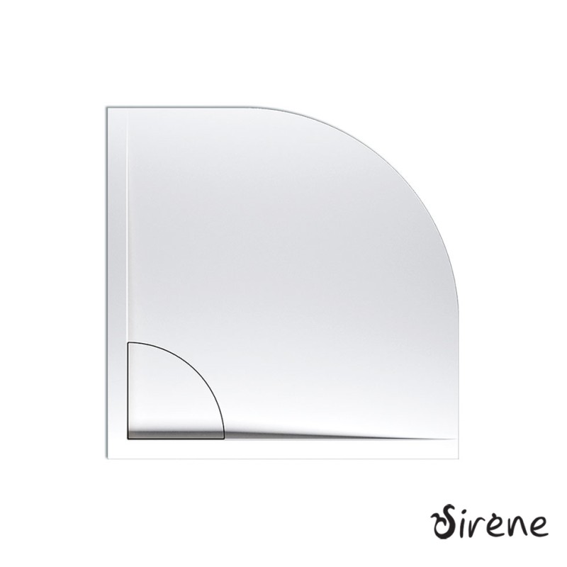 SIRENE FLOW ΗΜΙΚΥΚΛΙΚΗ ΑΚΡΥΛΙΚΗ ΝΤΟΥΖΙΕΡΑ WHITE GLOSSY, 80X80X5 CM, FQ 9090-300