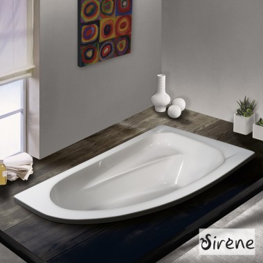 SIRENE MARINA L/R, ΜΠΑΝΙΕΡΑ ΓΩΝΑΙΚΗ, 160x90 L cm (180 lt), WHITE, MAR16090-1