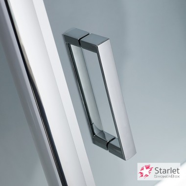 STARLET QUADRANT 1/4 ΚΥΚΛΟΥ, ΚΑΜΠΙΝΑ ΝΤΟΥΣ, 90 (87-89 x 87-89) CM, ΎΨΟΣ: 180 CM, CHROME, QS 90T-100