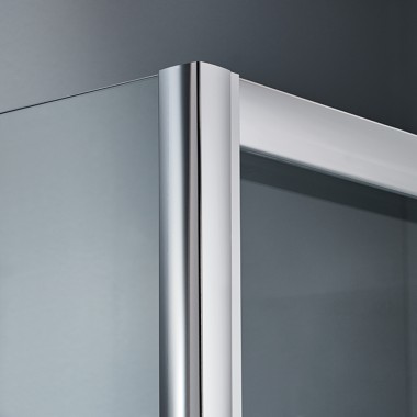 STARLET SLIDER 1+1, ΚΑΜΠΙΝΑ 1 ΣΤΑΘΕΡΟ ΚΑΙ 1 ΣΥΡΟΜΕΝΟ, CLEAN GLASS, CHROME, 100 (97-101) CM, ΎΨΟΣ: 180 CM, SLS 100T-100