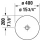 ΝΙΠΤΗΡΑΣ DURAVIT D-NEO ΛΕΥΚΟΣ ΣΤΡΟΓΓΥΛΟΣ Φ40 2371400070
