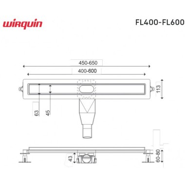 WIRQUIN FLAT LINEAR, ΚΑΝΑΛΙ ΝΤΟΥΣ, INOX, 2 ΔΙΑΣΤΑΣΕΙΣ, FLxxx