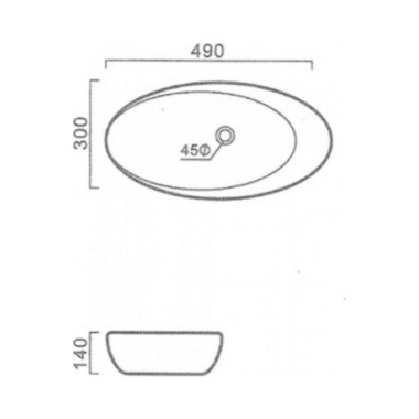 CERAMITA F285B ΕΠΙΤΡΑΠΕΖΙΟΣ ΟΒΑΛ ΝΙΠΤΗΡΑΣ ΠΟΡΣΕΛΑΝΗΣ BLACK MATT 