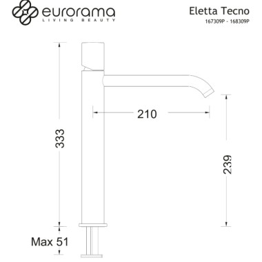 Eurorama Μπαταρία Νιπτήρος ψηλή Eletta Chester Bronze Brushed 168309P -221