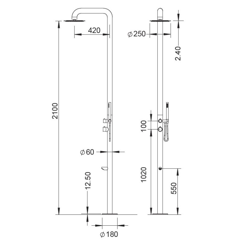 ICOS LEA MIX INOX 316 ΣΤΗΛΗ ΝΤΟΥΣ ΕΣΩΤΕΡΙΚΟΥ ΚΑΙ ΕΞΩΤΕΡΙΚΟΥ ΧΩΡΟΥ 3 ΕΞΟΔΩΝ 